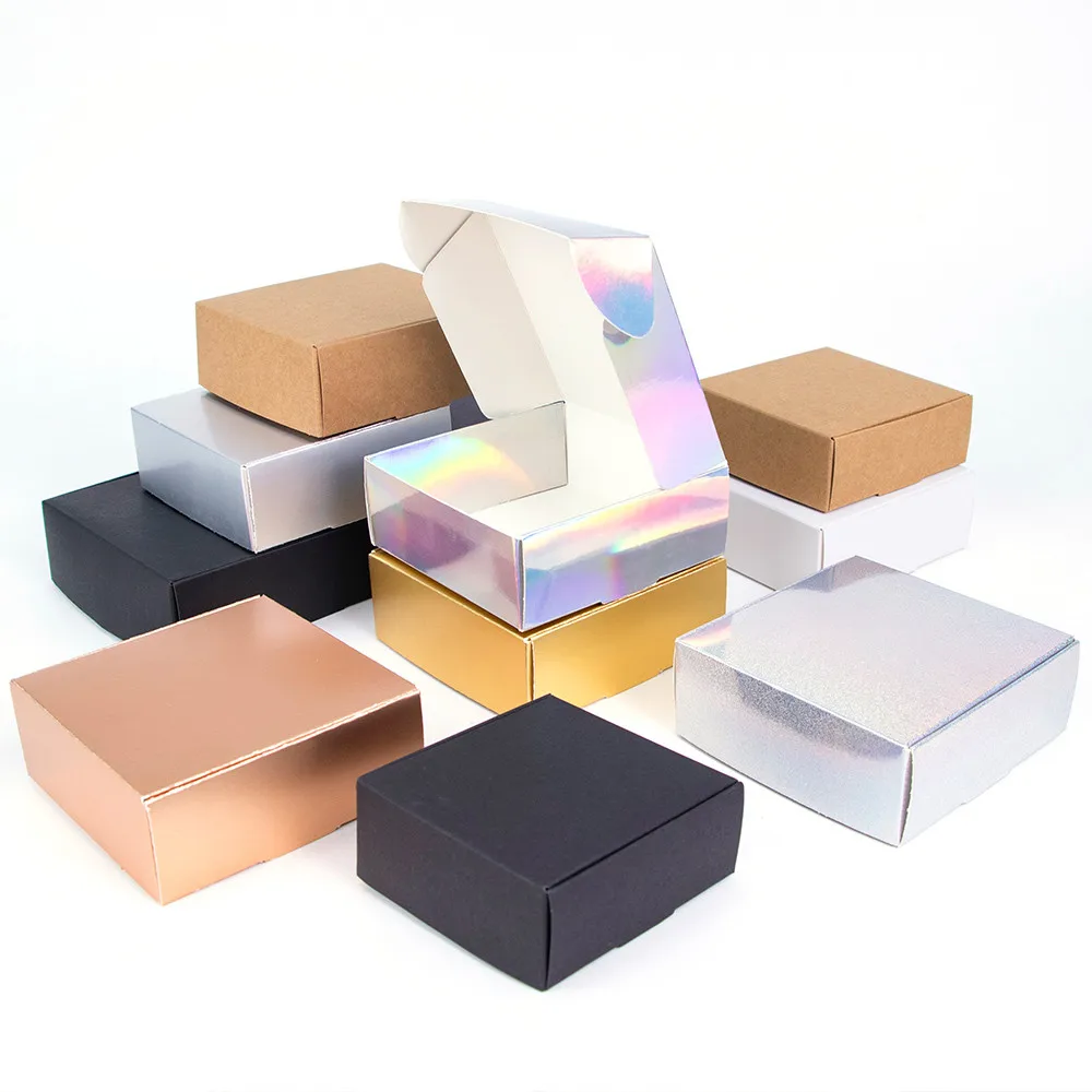 kraft carton black white packaging carton Festival party gift box soap carton supports customized size and logo printing