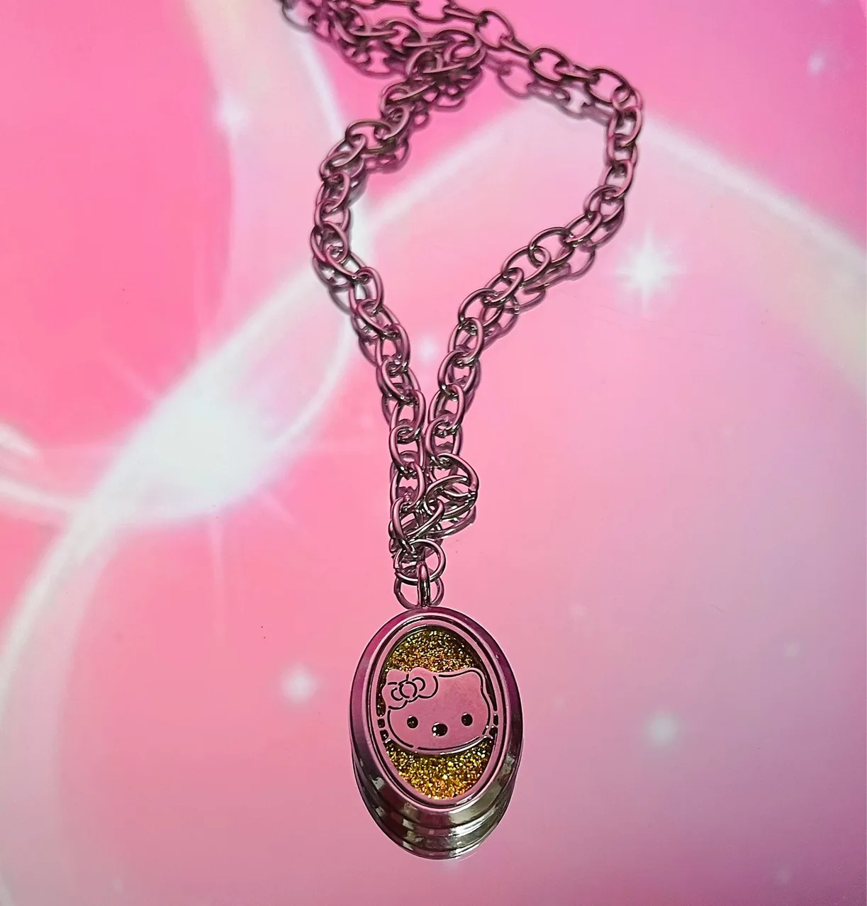 Fashion Female Necklace Perfume Hello- Kitty Pendants Cute Pendant Cross Necklace Jewelry for Women