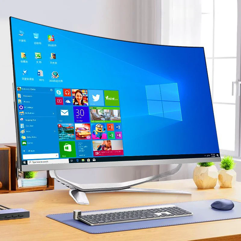 high quality borderless desktop all-in-one computer AIO win11 i3 i5 i7 i9 1-12th all in one pc gaming monoblock