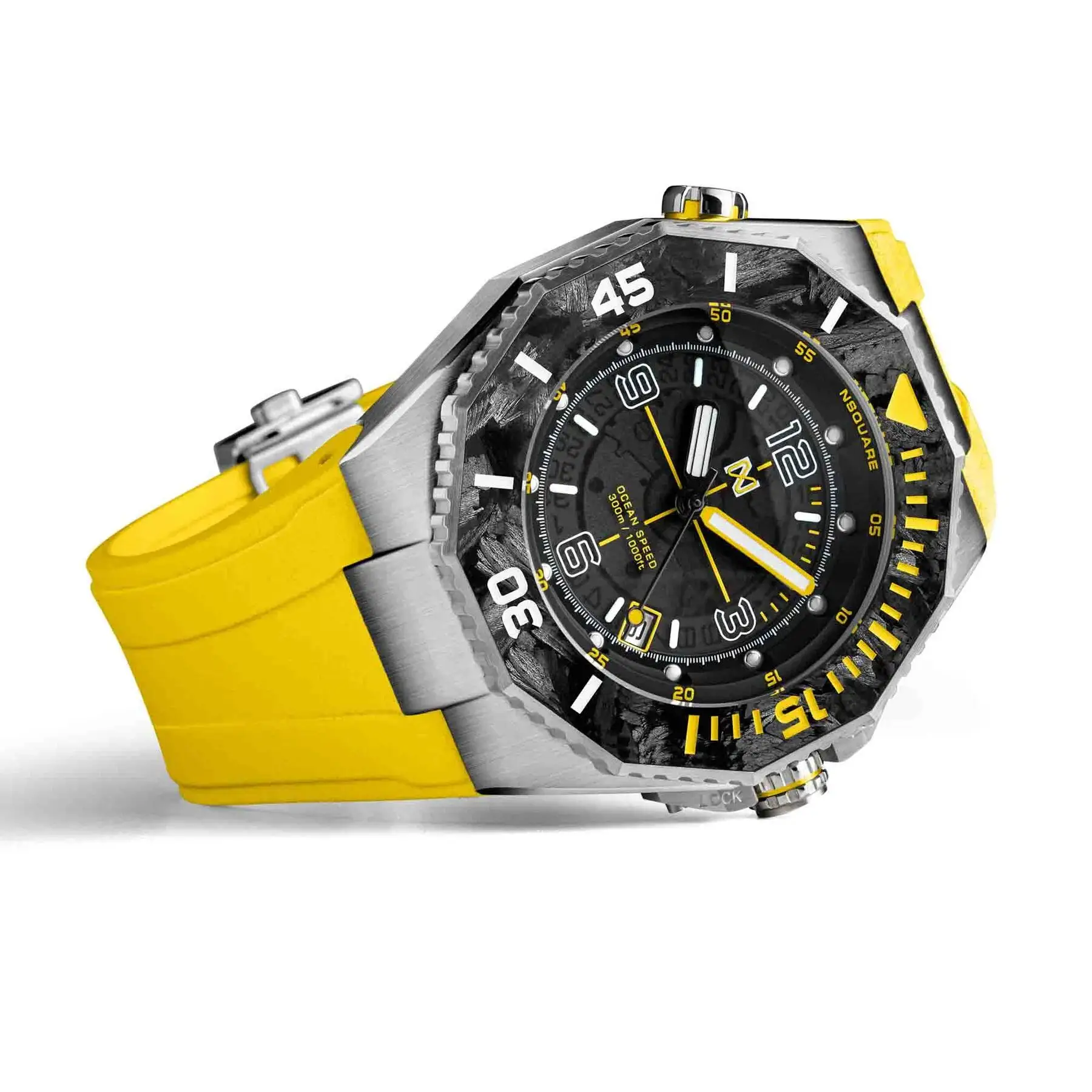 Роскошные мужские часы из углеродного волокна для дайвинга автоматические Супер Светящиеся спортивные наручные