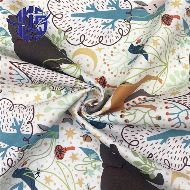 Latest design bulk sale animal printed fabrics 100% cotton poplin for children skirt