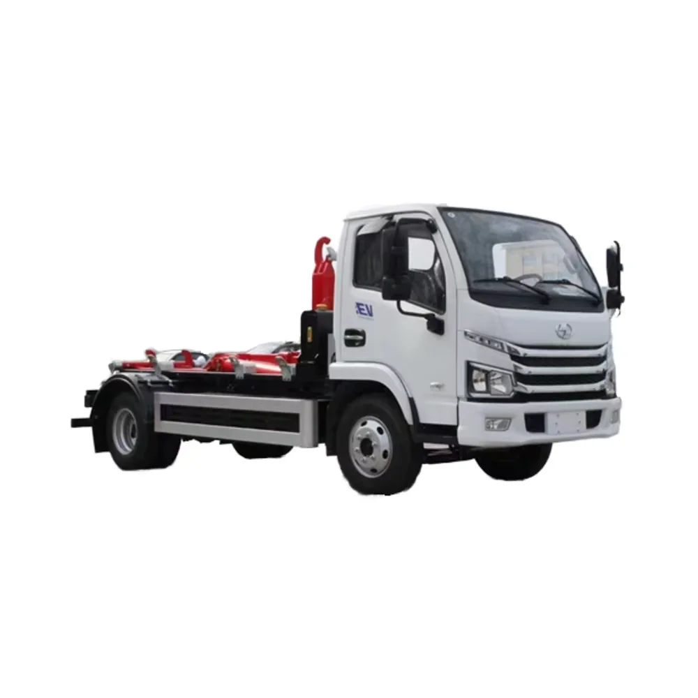 Saic Yuejin New Energy 4x4  Drive Wheel Pure Electric Hook Arm Garbage Truck for Construction Farm Restaurant Recycling