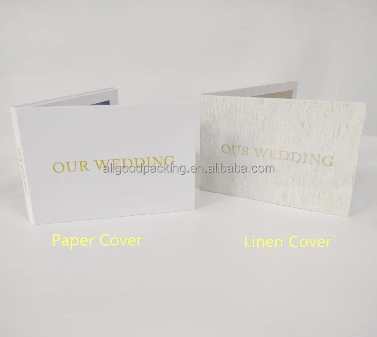 2023 New Product Linen Cover Leather Cover A5 Video Brochure Digital 7 Inch HD IPS Touch Screen Video Brochure for Marketing