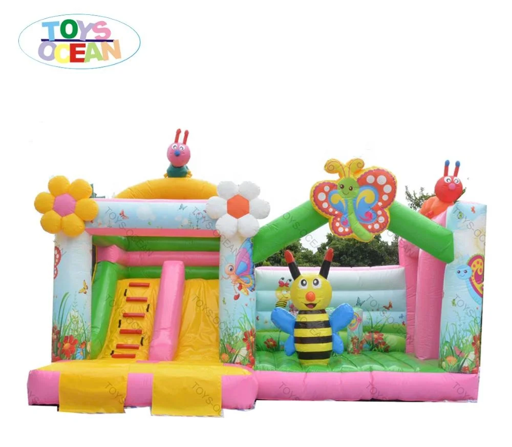 2023 new Flower garden inflatable bee bounce castle mini playground combo
