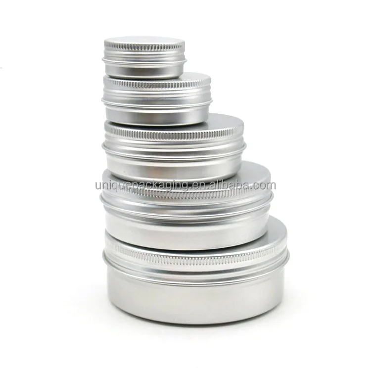 100ml 180ml Round Aluminium Tin Cans with Screw Lid Empty Metal Storage Tin Jars Cosmetic Sample Containers Travel Tin Cans