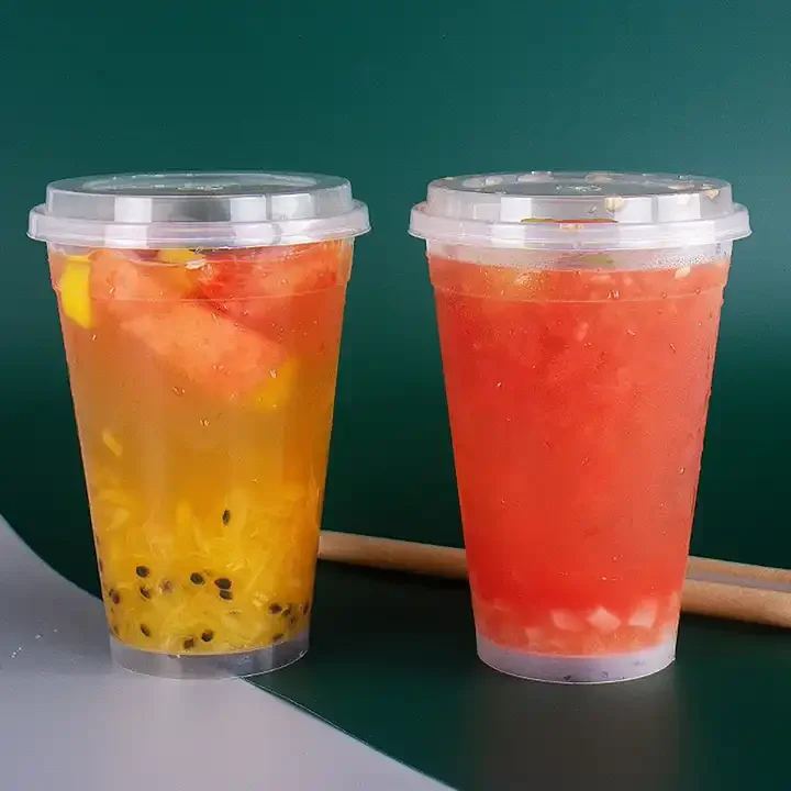 Cheap Price Custom Logo Disposable Plastic PP Hard Fruit Bucket Food Grade Bubble Tea Buckets cups With Lids