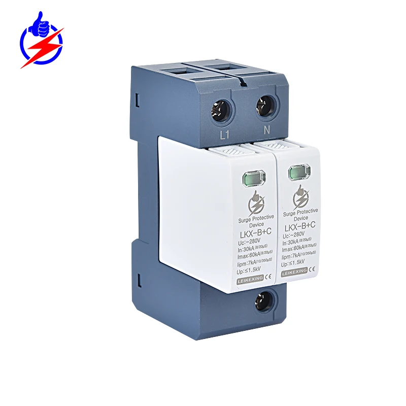 B+C 280V 2p 20ka 30ka surge protective device CA DPS low voltage lightning arrestor AC SPD