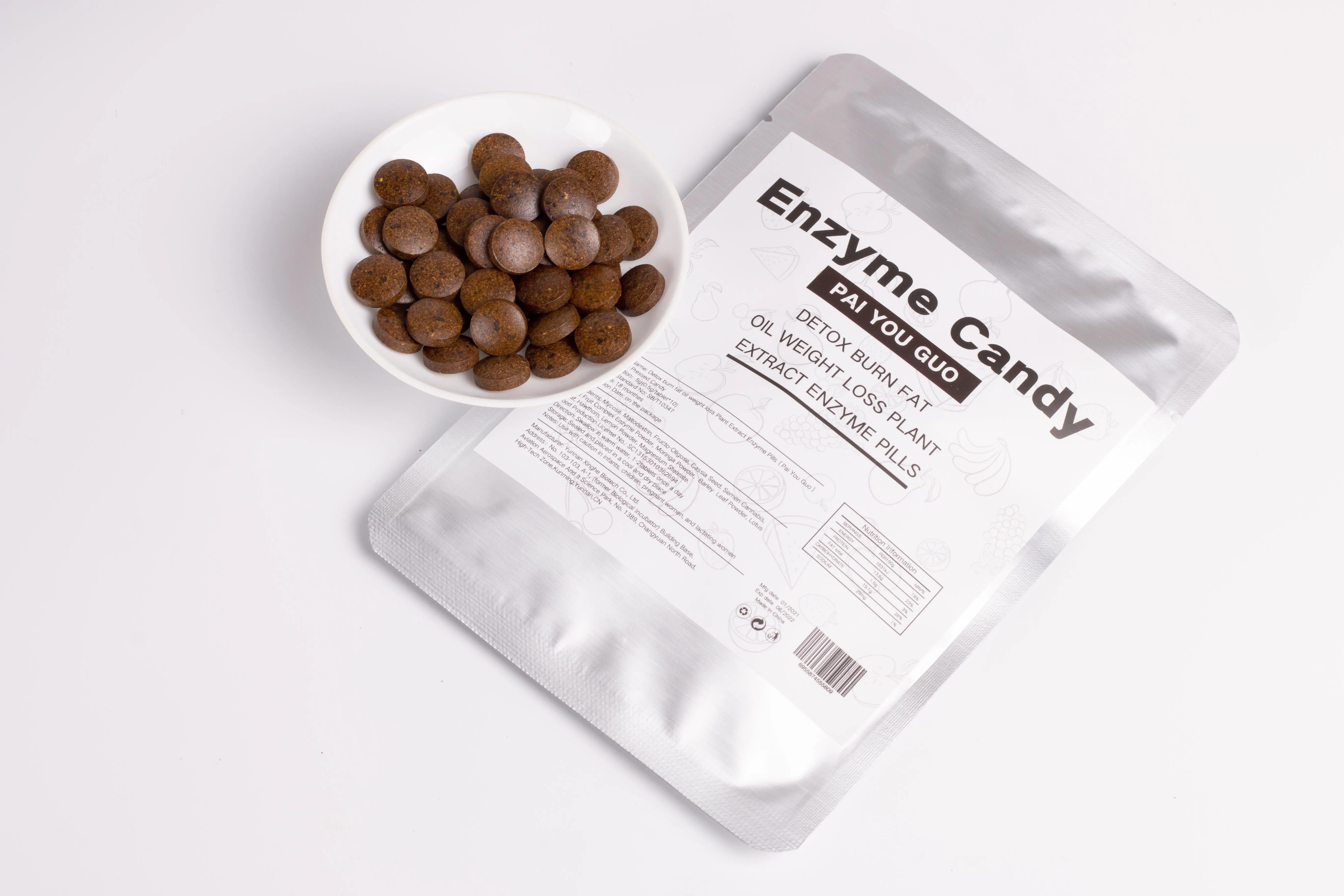 
Wholesales Healthcare Plant Extract Enzyme Candy Fat Reduce Enzyme Powder Natural Slimming Fruit And Vegetable Enzyme Tablets 