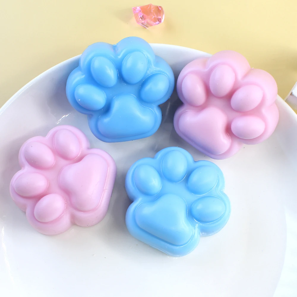 Soft decompressing pinching cat paw sticky pinching and stress reliever multiple food shaped squeeze sensory Squeeze Toy