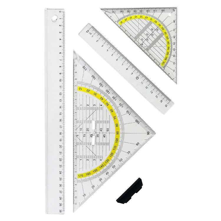 Custom Stationary Supply  High Quality School Plastic Ruler Set