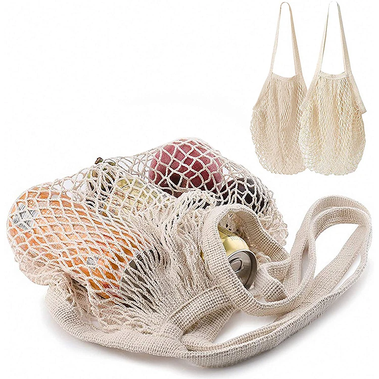 High quality eco friendly cotton drawstring mesh bag for vegetable packaging