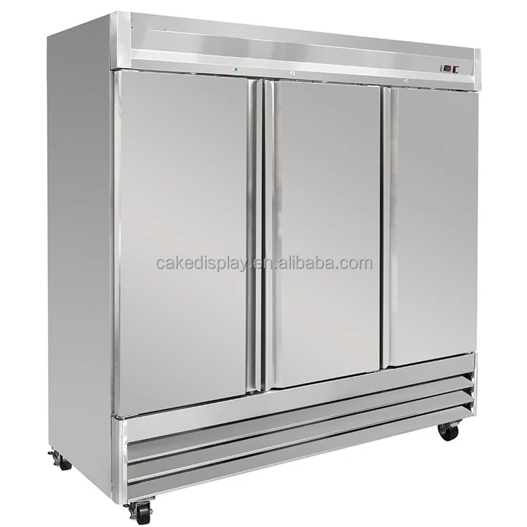 Commercial 3 doors 1500L Freezing Upright Refrigerators And Freezers For Kitchen