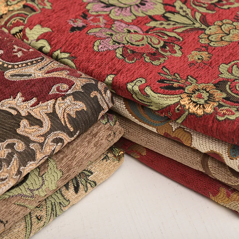 High-grade thickened European sand release chenille jacquard fabric curtain fabric cushion tablecloth