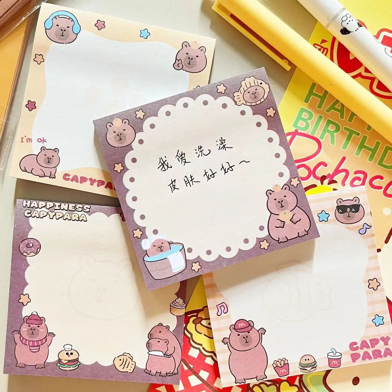 kawaii Sticky note creative wholesale cheap price cute stationery sticker DIY cute capybara cartoon sticky note