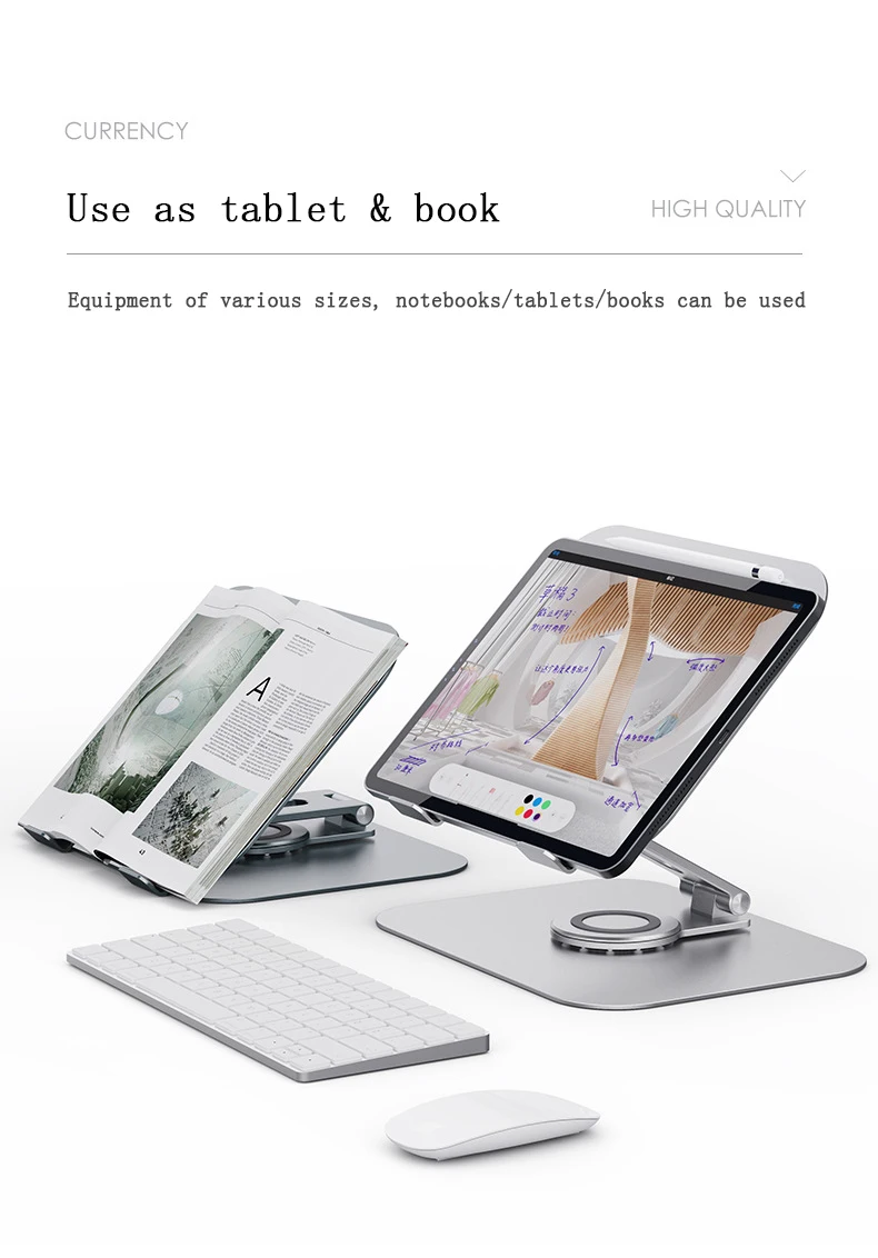 Great roc notebook riser laptop stand with phone holder for computer tablet 3 in 1 creative alloy laptop cooling stand