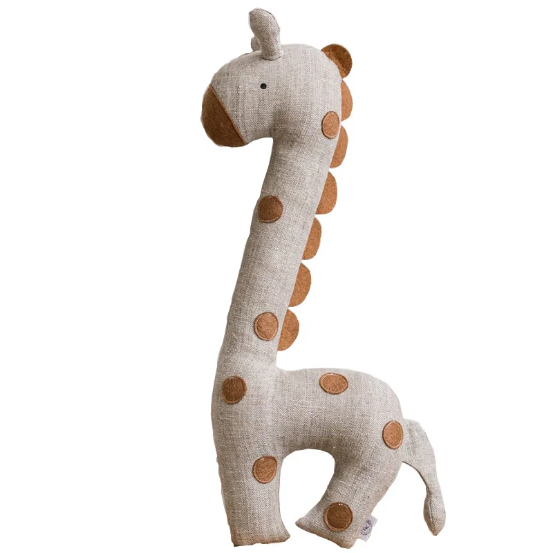 A879 Ins Popular Ultrasoft Cotton Fabric Baby Sleeping Doll Simulation Animal Doll Dot Giraffe Stuffed Toy Baby Doll
