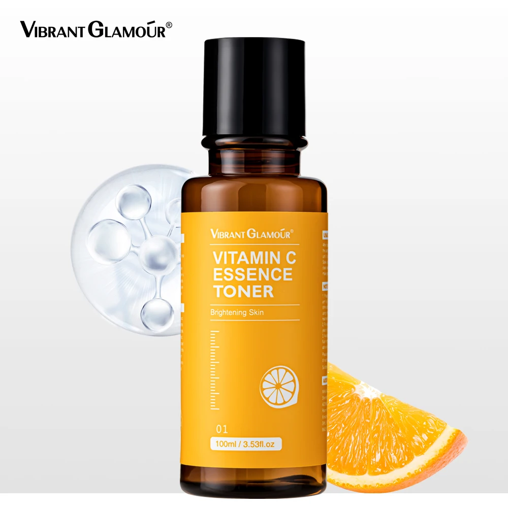 VIBRANT GLAMOUR VC Toner Whitening Fading Dark Spots dullness Moisturizing Shrink Pores face brighten Vitamin C face Toner 100ml