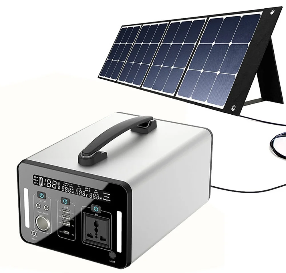 solar energy systems solar generator portable station power supply 500w solar panel power supply energy storage power bank 220v