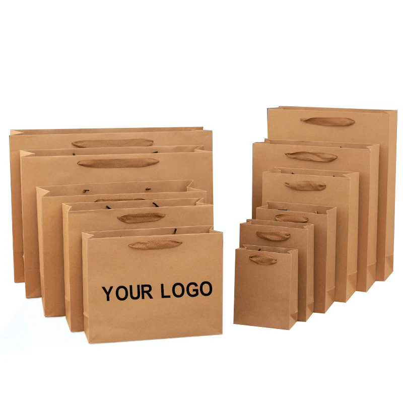 New Gold Black Logo Hot Foiled Stamping Black Matt Kraft Paper Bag With Cotton Rope Handles