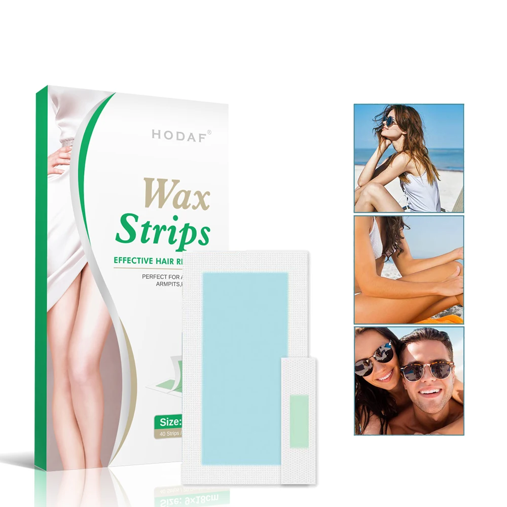 Private Label Hair Removal Cold Wax Strips Disposable Depilatory Wax Strips For Women Summer Use