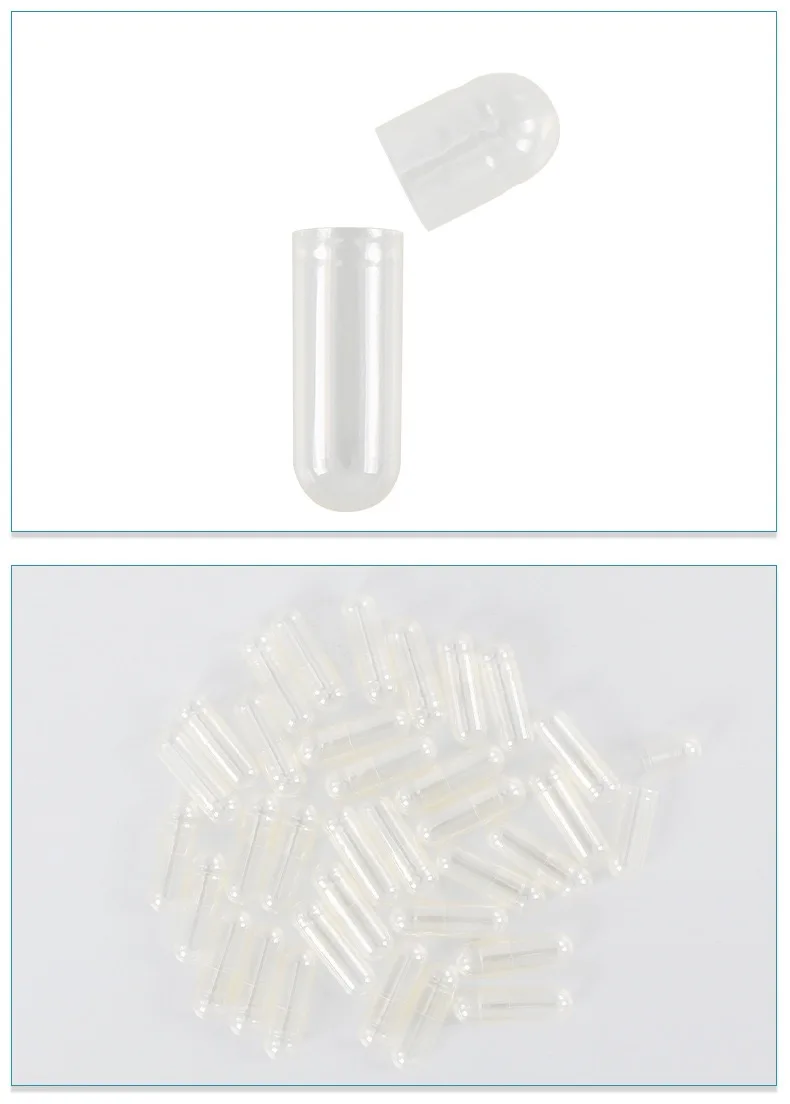 Wholesale transparent empty vegetarian capsule shell transparent empty size 000/00/0/1/2 pure capsules