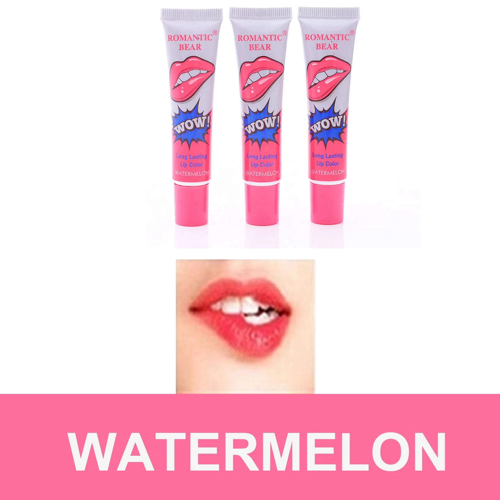 Ready To Ship 6 colors Vegan Matte Romantic bear peel off lip tattoo  WOW Lipstick