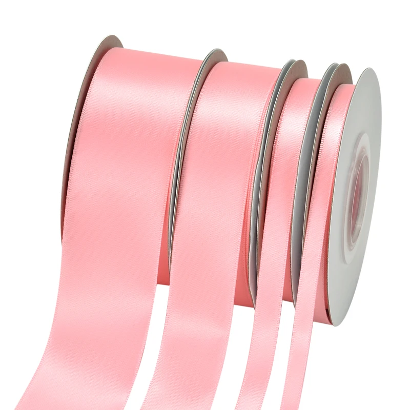 Custom 196 color single double faced satin ribbon for wedding decoration gift ribbon wrap