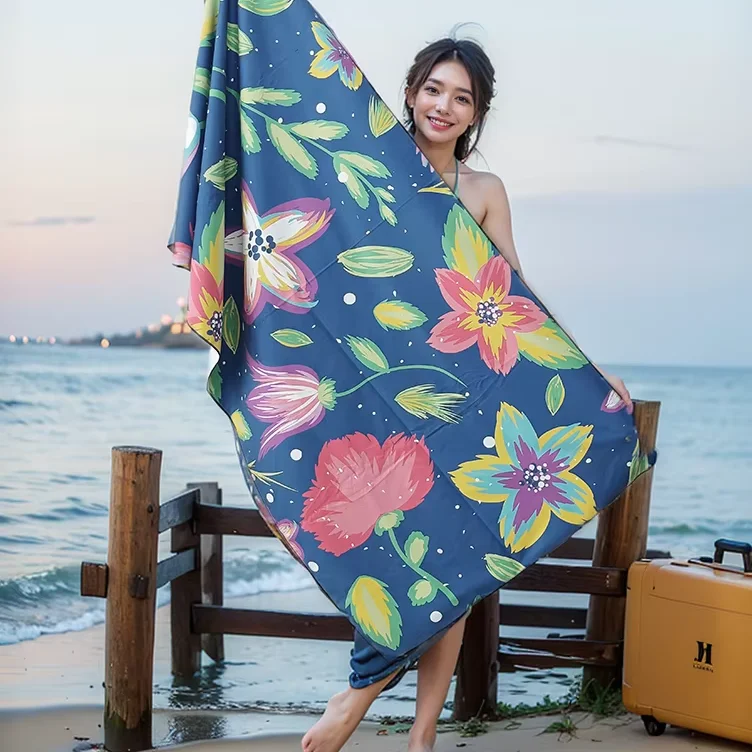 Оптовая продажа, изготовленный на заказ легкий дизайн логотипа с сублимированной цифровой печатью микрофибры, персонализированный парео