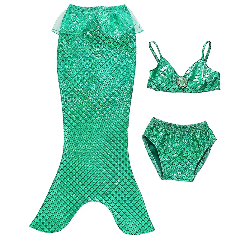 
Hot design kids girls swimwear 3pcs bikini mermaid tail for swimming 