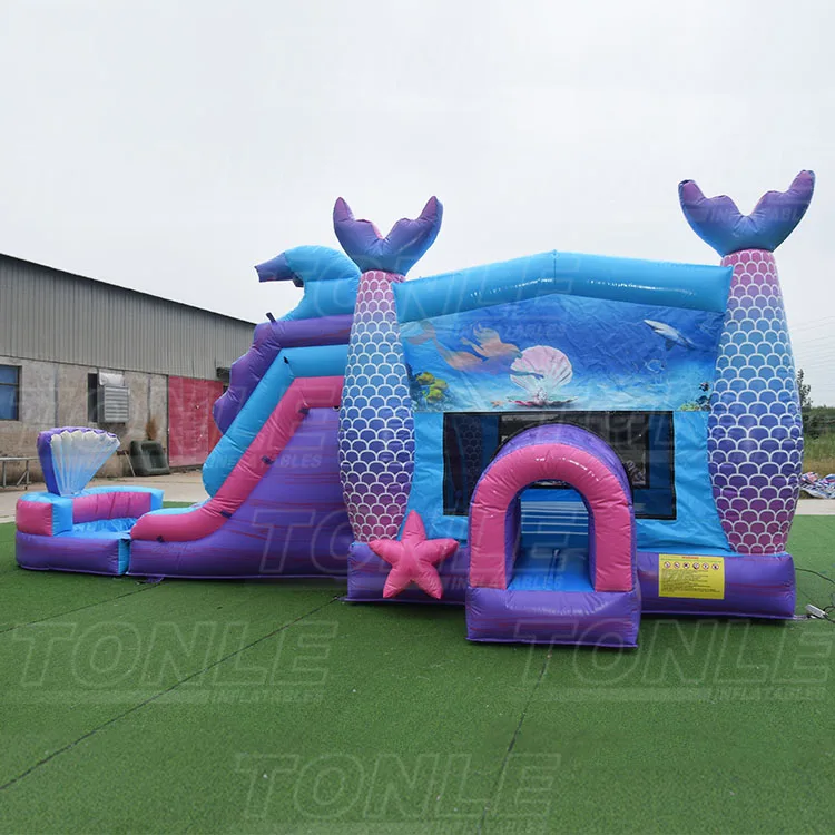 custom inflatable theme  bouncer jumper castle bounce hosue moonwalk with water slide for sale