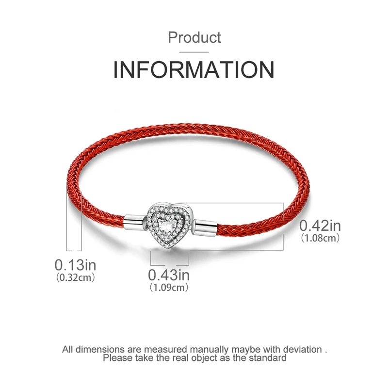 New Original Design DIY Bracelet For Women gift Shining Diamond Heart Charms Snake Chain 925 Sterling Silver Jewelry wholesale
