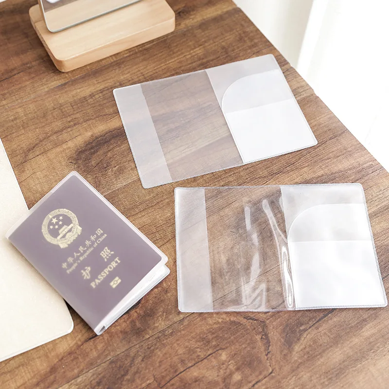 Promotional plain waterproof transparent clear PVC passport holder cover