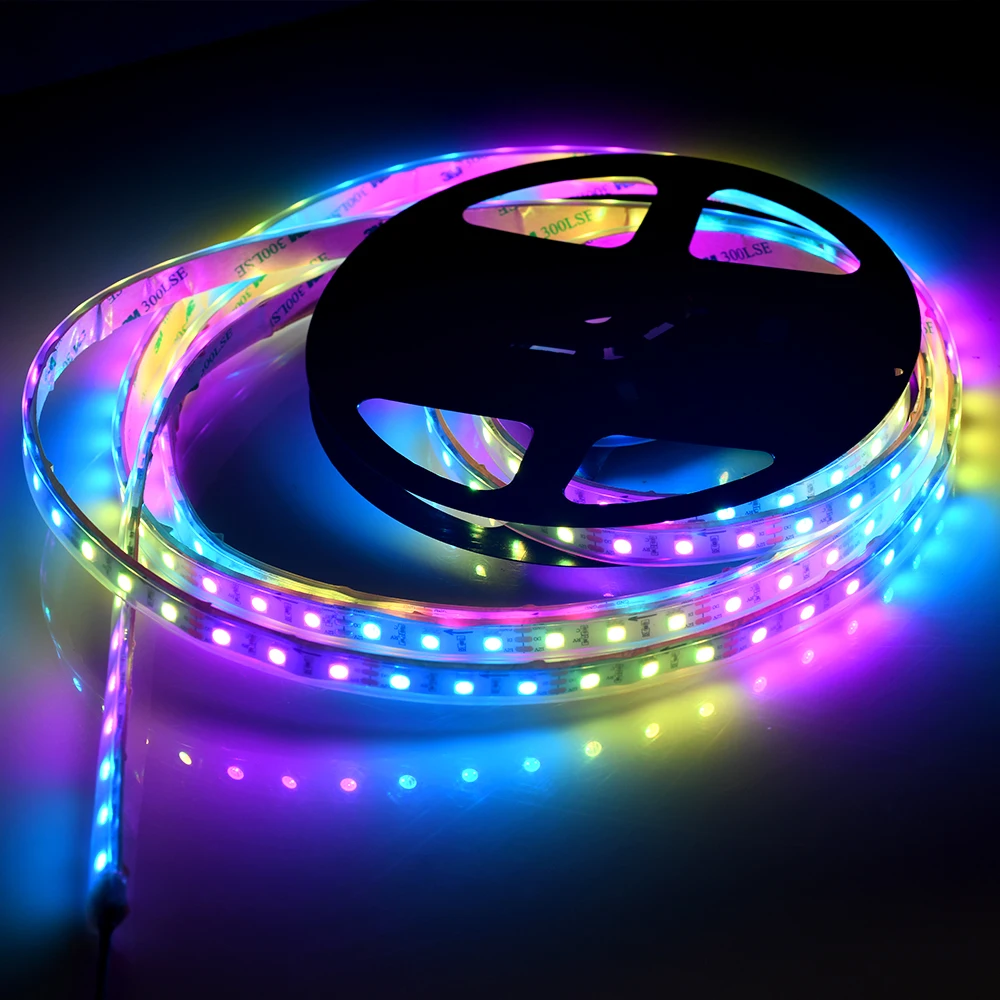 Addressable LC8806 Programmable 5050 Flexible Waterproof IP67 12v WS2811 rgb led strip ws2812b led strip 5m