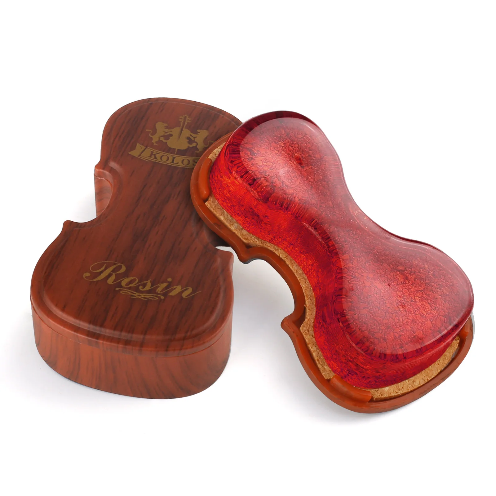 Violin Shape Wood Box Packaged Professional Violin Rosin the Original Low Dust Rosin String Instrument Accessories