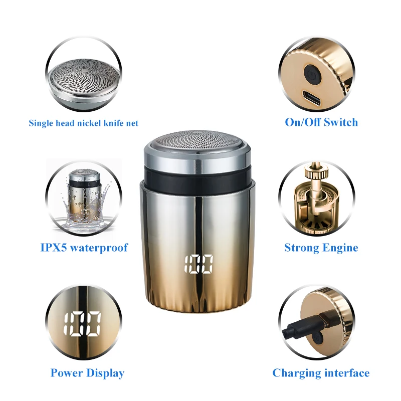 Travel Portable Usb Rechargeable Mini Rotary Shaver Electric Shaver Machine For Men