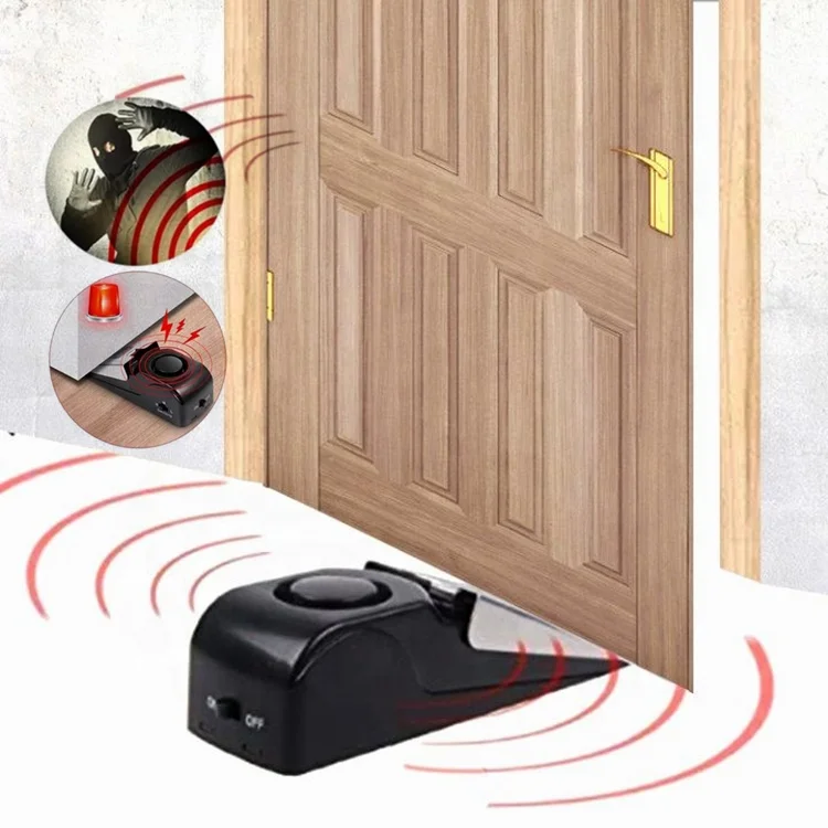 Wireless Anti-theft Burglar Stop Block 120dB Doorstop Security Door Alarm System Siren Door Stopper Alarm