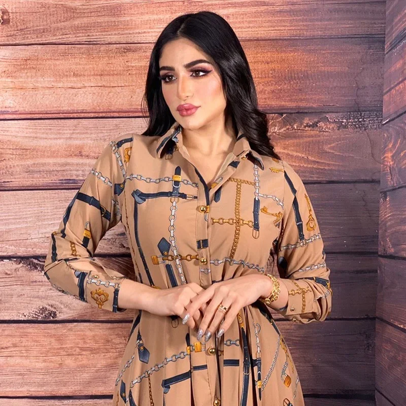 Wholesale Elegant Muslim Women Maxi Dress Arabic Islamic Fat Ladies Clothes Long Sleeve Party Dress New Abaya Dubai