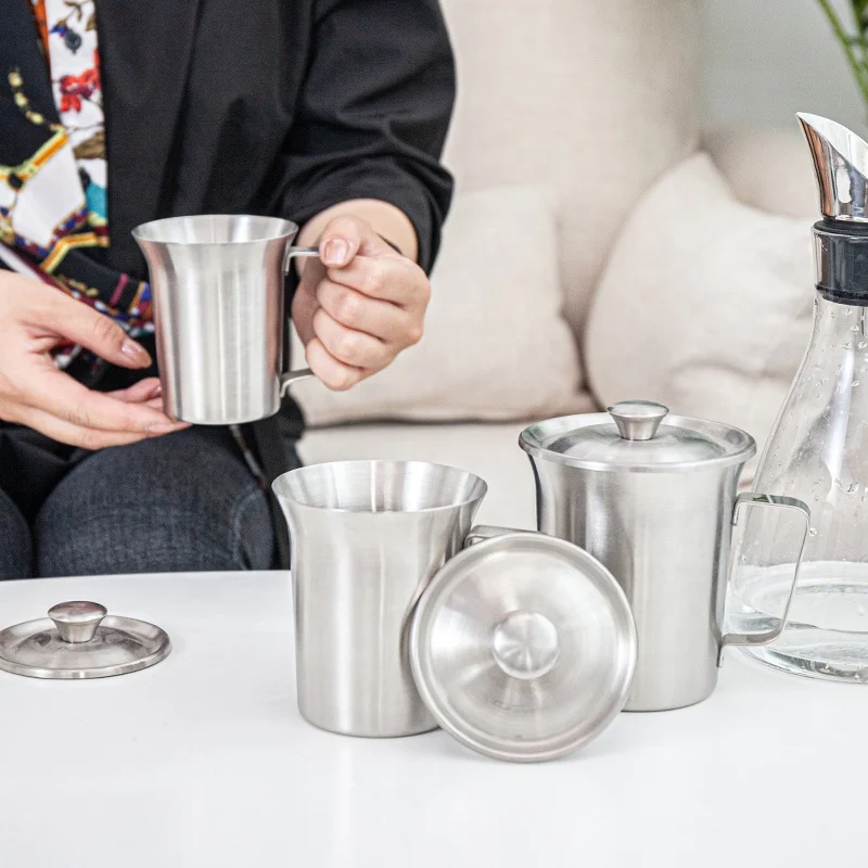  Прямая продажа с завода металлическая кружка из нержавеющей стали вакуумная Термокружка дорожная для кофе и чая Набор кружек крышкой