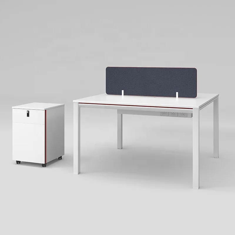 Australian Style Linear Workstations Table Sitting Facing Each Other 4 6 People Cluster Bureau de travail commercial White Desk