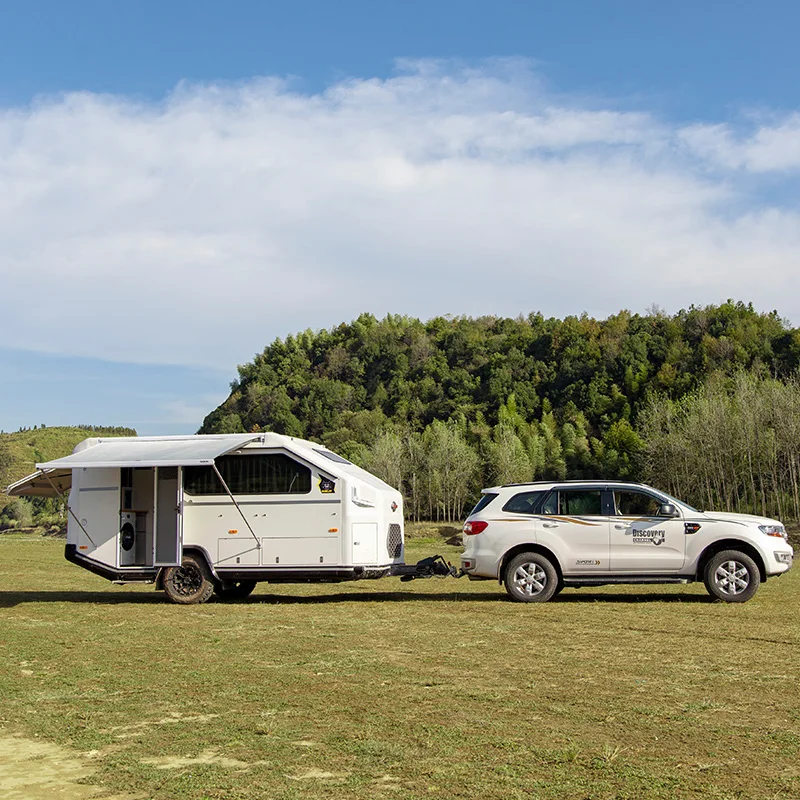 Fashionable Fully Enclosed Hybrid Camper Trailer China Trailer Camping Camper Trailer China for 2 Person