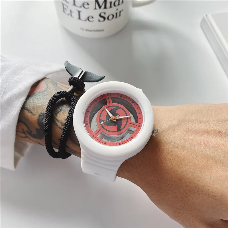 New Design Fashion Naruto Silicone Band Wrist Watch for Men Boys Rubber Strap Sport Quartz Watch