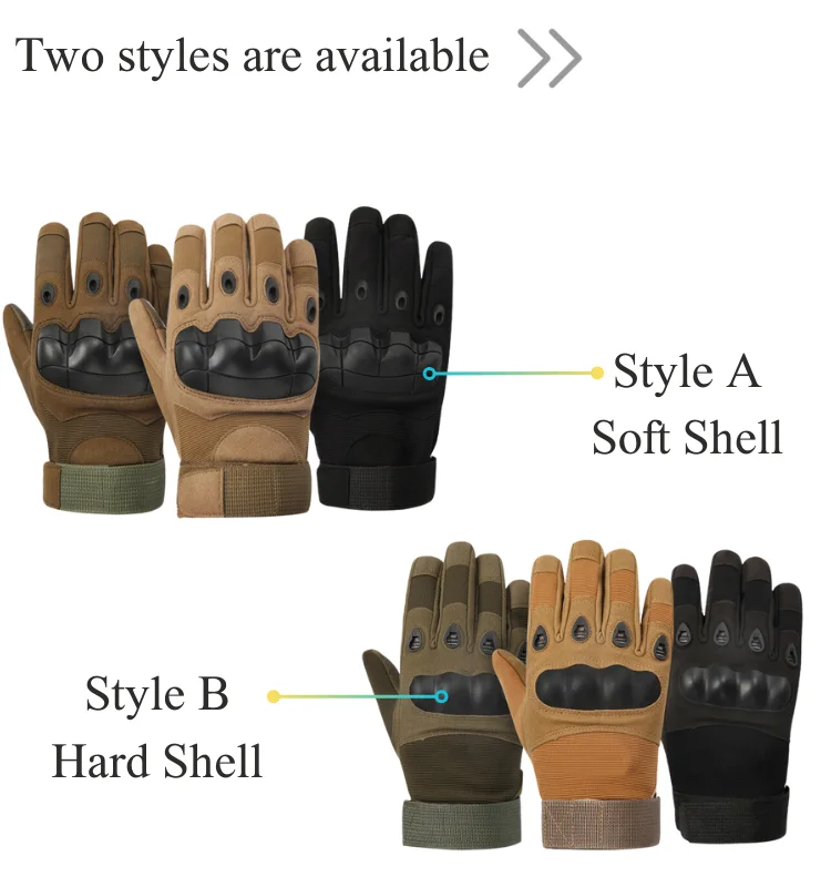 WANZHUO Outdoor Men Full Finger Equipment guantes Cycling Cut Resistant Climbing Hunting Shooting Tactical Gloves