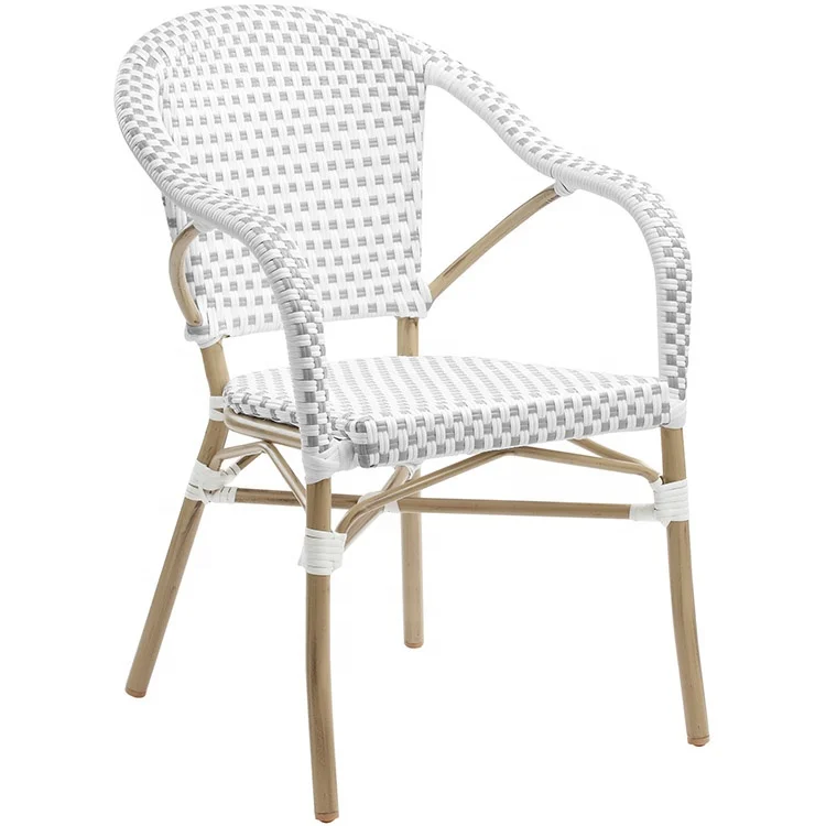 
Commercial Quality Plastic Rattan Chair Bamboo Look Arm Chair 