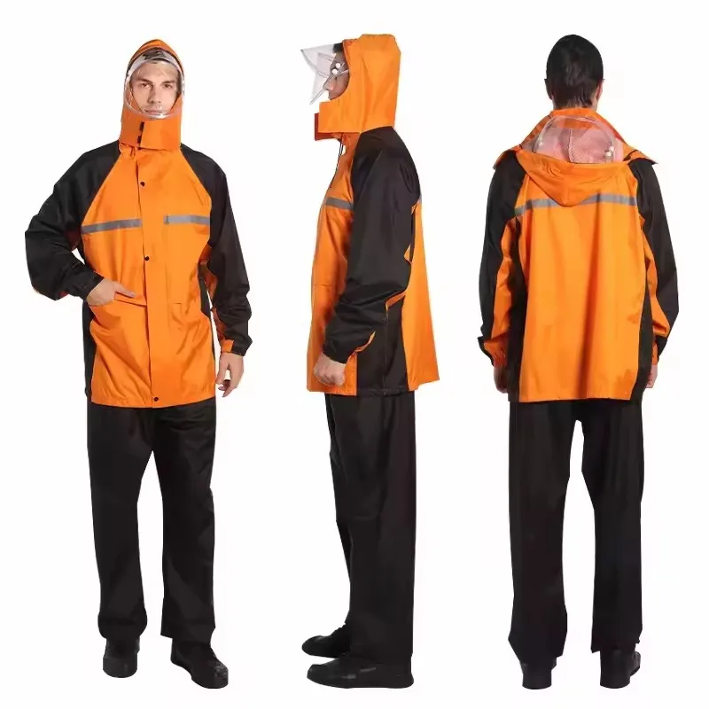 Manufacturer Wholesale Patrol Raincoat Set Full Body Explosion-Proof Environmental Sanitation Traffic Duty Poncho Hood Rain