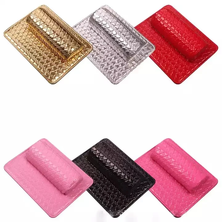 Hot Selling Waterproof Red PU Cushion Wrist Pad Arm Rest With Mat Nail Art Cushion Hand Pillow for Manicure