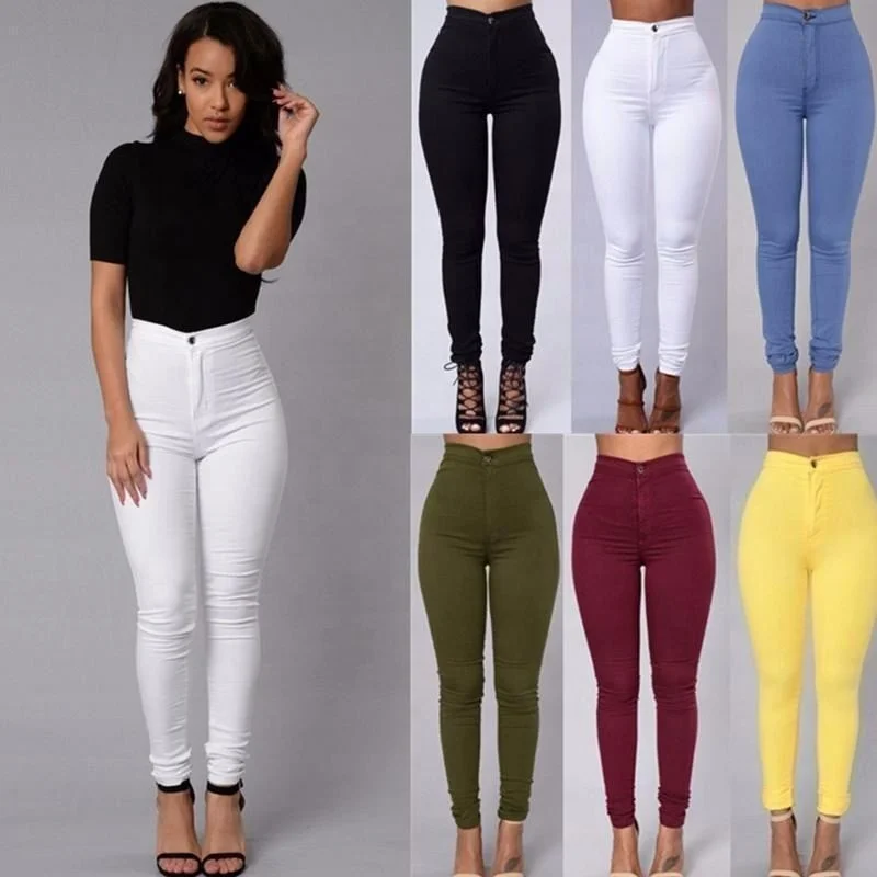 MANNI Women Stretch High Waist Skinny Jeans Denim Pants Trousers Women Pencil Pants