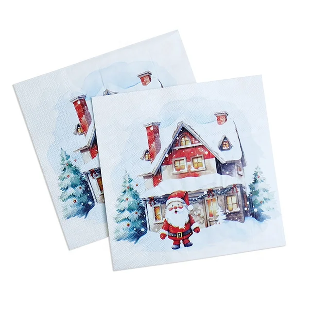 Пользовательские OEM ODM 20 шт. в коробке 2-3 слоя декоративные цветные печатные бумажные салфетки сложенные Коктейльные