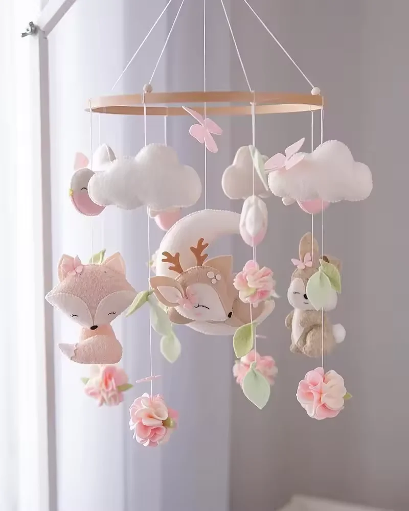 Deer baby mobile girl Nursery decor girl Baby shower gift