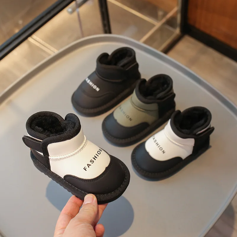 High quality Autumn Winter Infant Baby Snow Boots Soft Sole Design Fashion Non-Slip Baby Shoes outdoor walking casual warm shoes