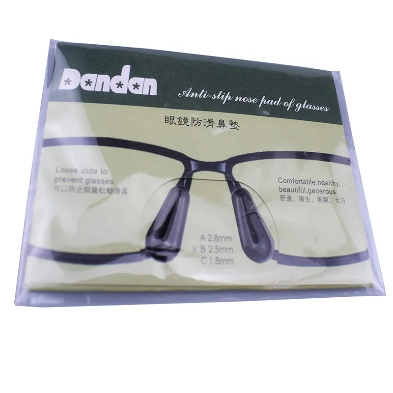 Anti slip waterdrop silicone glasses nose pad with Dandan paper card